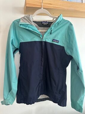 Patagonia Two-Tone Hooded Shell Jacket - Teal & Navy